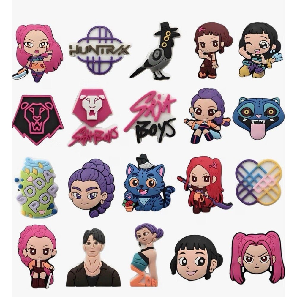 Anime Character Shoe Charms PVC Decorative
20-Piece Set, Fits Standard Clog Hole